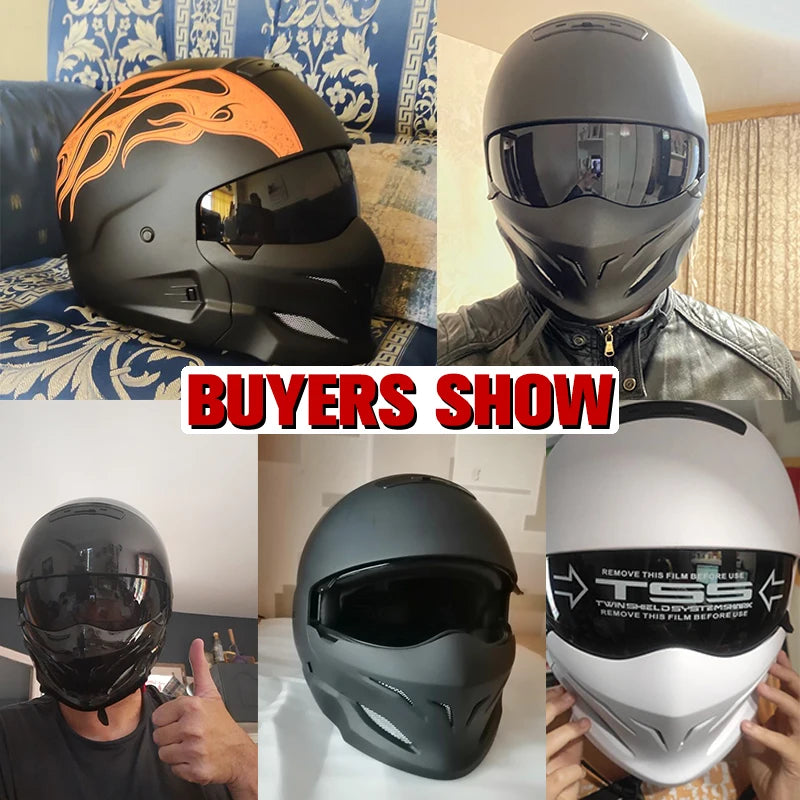 Scorpion Helmet Detachable Multi-purpose Combination Helmet Motorcycle Half Predator Helmet