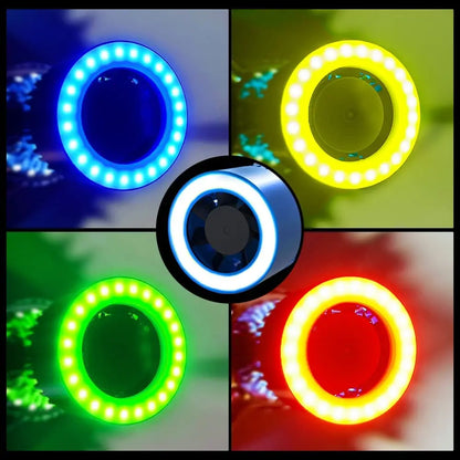 1x Plug&play motorcycle headlight led H4 five color halo ring HS1 P43T Moto Auto Scooter lamp Angel Eye White 6000K 12/24V