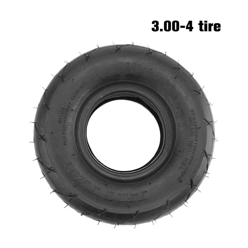brand 3.00-4 tire and tube assembly.
