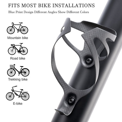 HUALONG 3K Carbon Fiber Bicycle Water Bottle Cage MTB Road Bike Water Bottle Holder Cages, Matte Black, Weight (16±2g)