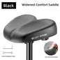 WEST BIKING Comfortable Bike Saddle High Elastic Sponge Double Shock Absorption Bike Cushion Widen Waterproof MTB Road Bike Seat Black CHINA