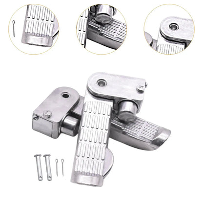 1 Pair of Motorcycle Foot Pegs Pedal Aluminum Alloy 11x2.5cm Spare Parts for E-bike Scooter Simple Assembly Folding