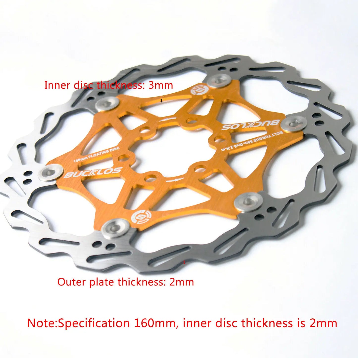 BUCKLOS Bicycle Disc Brake 160/180/203 Bike Floating Rotors Stainless Steel Mountain Bike Brake