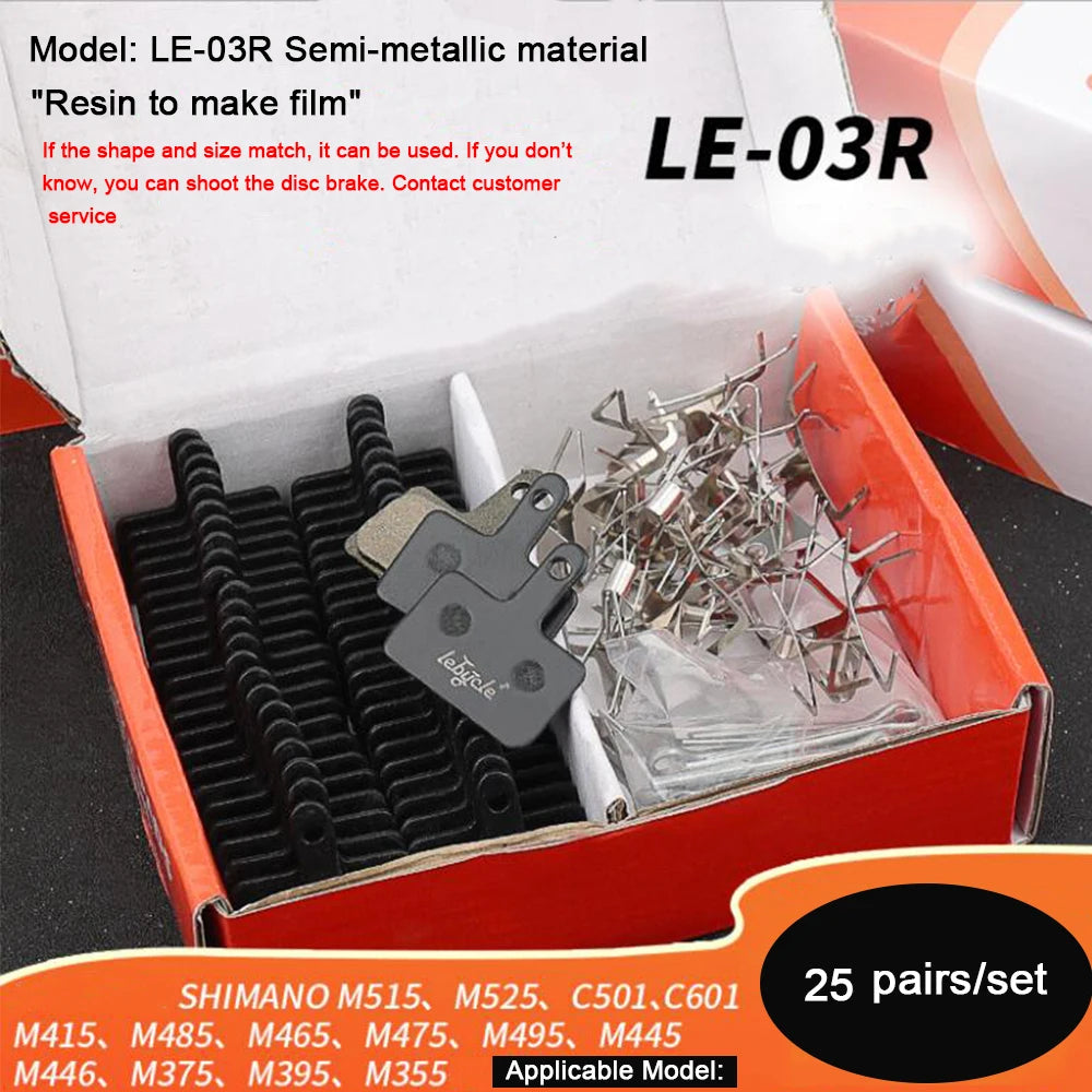 25 Pair MTB Bicycle Disc Brake Pads Resin/Metal/Ceramic Road Bike Hydraulic Brake Pads Universal for Shimano SRAM AVID ZOOM B01S LE-03 Resin
