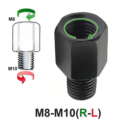 Black Mirror Adapter M10 M8 10MM 8MM Motorcycle Scooter Rearview Mirrors Adapters Right Left Hand Thread Conversion Bolt Screws
