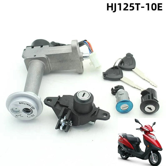 Genuine Motorcycle Ignition Switch Fuel Lock Set for Chinese Scooter Haojue Suzuki HJ125T-10E AQUILA 125 aquila 125 Aftermarket