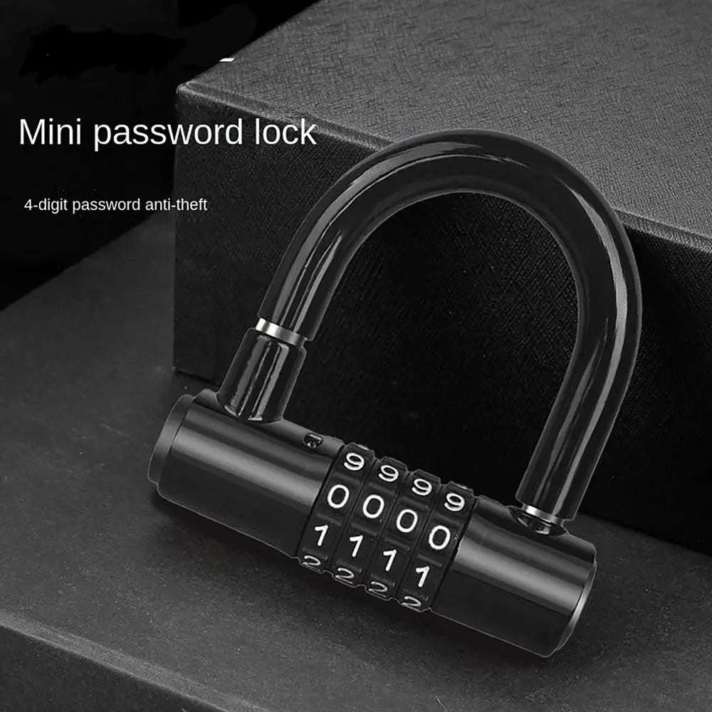 Useful 4 Digit Code Bicycle Security Lock U Shape Anti Theft Bicycle Lock Password Lock Bicycle Lock for Outdoor Riding Suppies