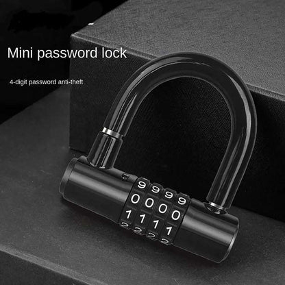 Useful 4 Digit Code Bicycle Security Lock U Shape Anti Theft Bicycle Lock Password Lock Bicycle Lock for Outdoor Riding Suppies