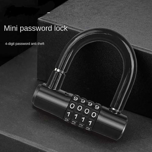 Useful 4 Digit Code Bicycle Security Lock U Shape Anti Theft Bicycle Lock Password Lock Bicycle Lock for Outdoor Riding Suppies