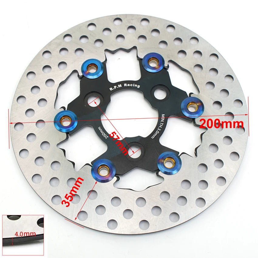57mm Hole Pitching Motorcycle 200mm Brake Disc Brake Caliper Floating Rotor Front Universal for Yamaha RSZ JOG BWS Zuma Aerox