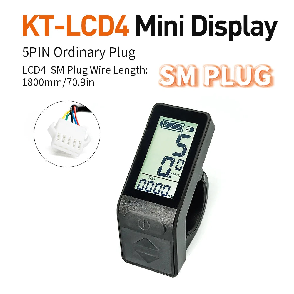 Ebike Display KT LCD4 Smart 24V 36V 48V Ebike LCD led SM/Waterproof Plug Display For Electric Bicycle Conversion Kit