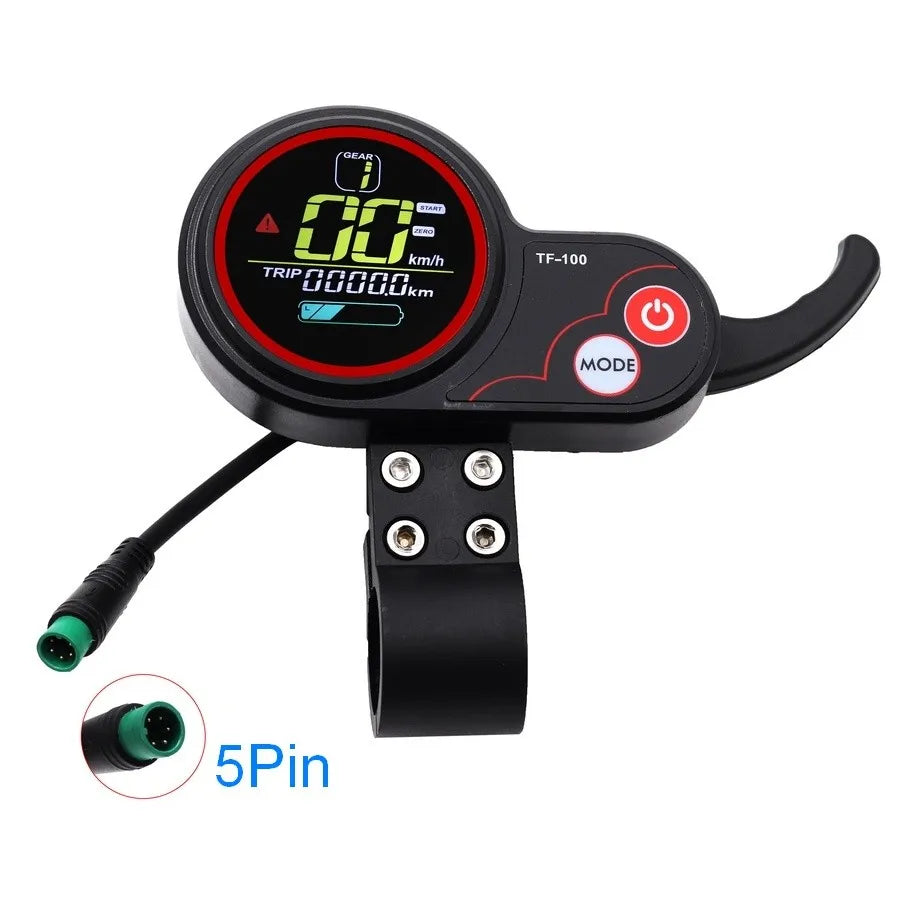 Electric Scooter Instrument Display 24V 36V 48V Dashboard Finger Throttle For Kugoo M4 SEALUP TF-100 NJ AOXIONG Jh-01 LCD Meter TF-100 5core