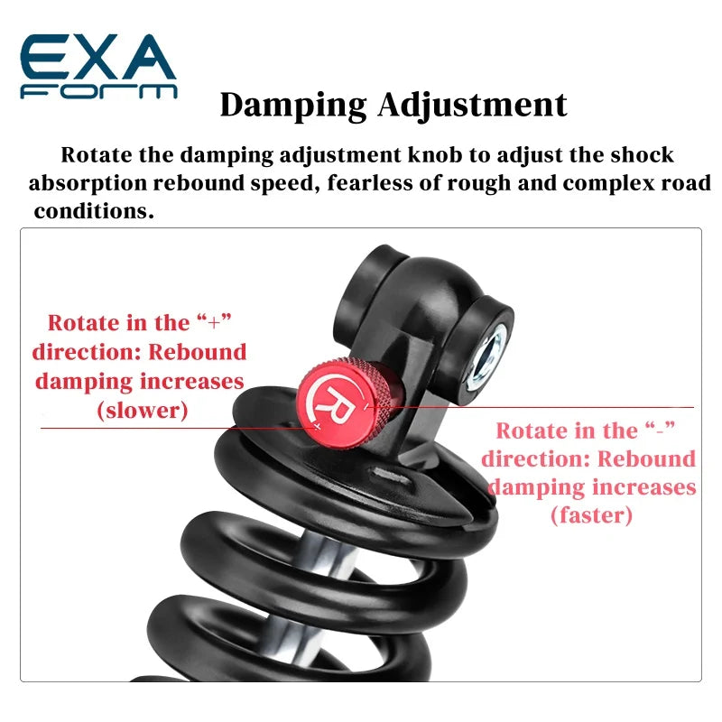 EXA FORM Hydraulic Spring Shock Absorbers 125/150/160/190MM 550/650 Pound Adjustable Damping Hydraulic Rear Shocks For MTB