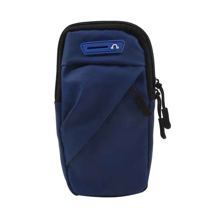 Phone Arm Bag With Headphone Jack Waterproof Breathable Sports Running Phone Holder Gym Mobile Phone Holder Jogging Bags Dark Blue
