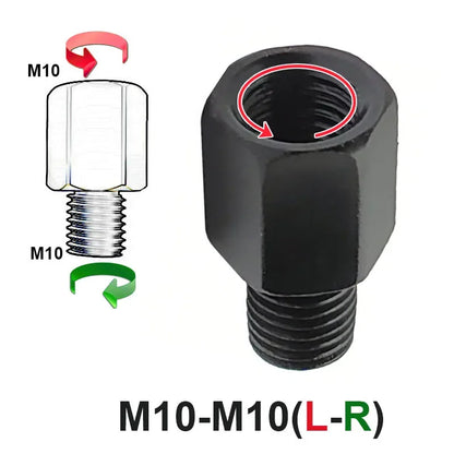 Black Mirror Adapter M10 M8 10MM 8MM Motorcycle Scooter Rearview Mirrors Adapters Right Left Hand Thread Conversion Bolt Screws M10-M10(L-R)