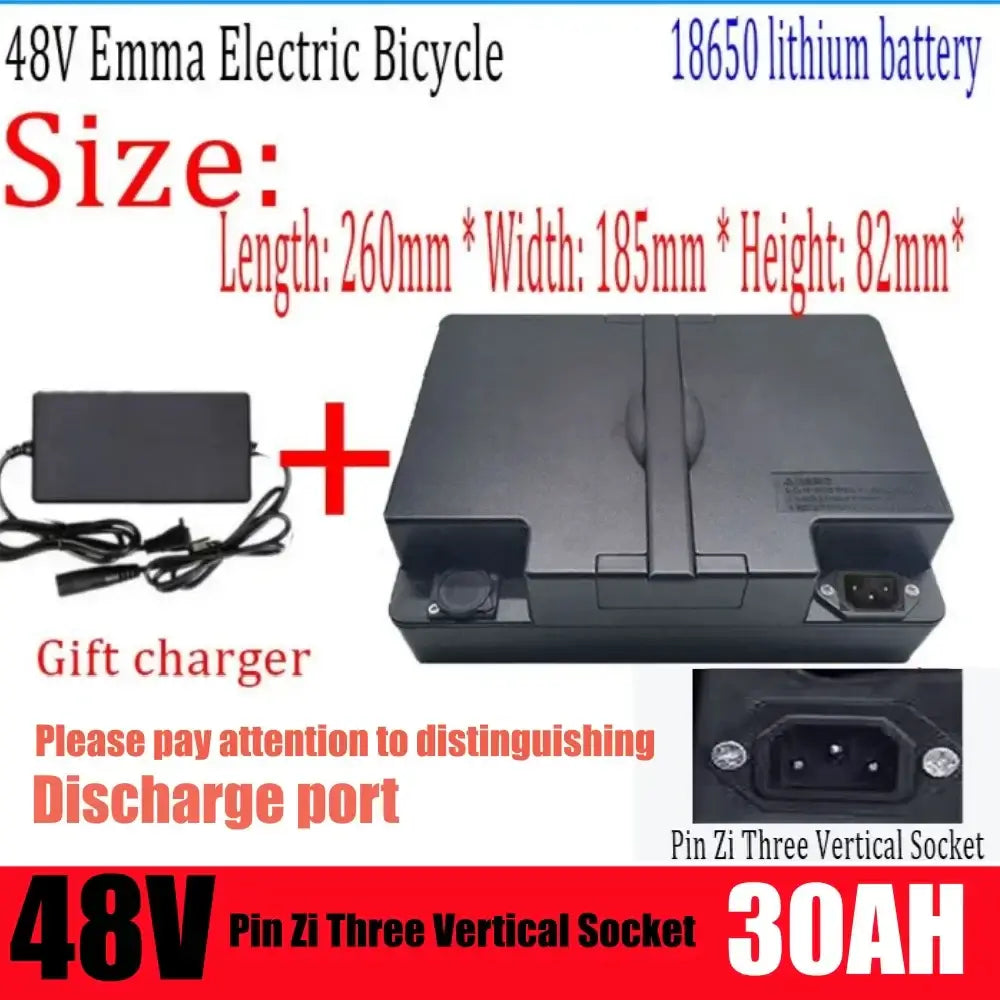 48V Lithium-ion Battery (17.5Ah/21Ah/30Ah) for Aima T901 & Electric Scooters with gift charger and size details.