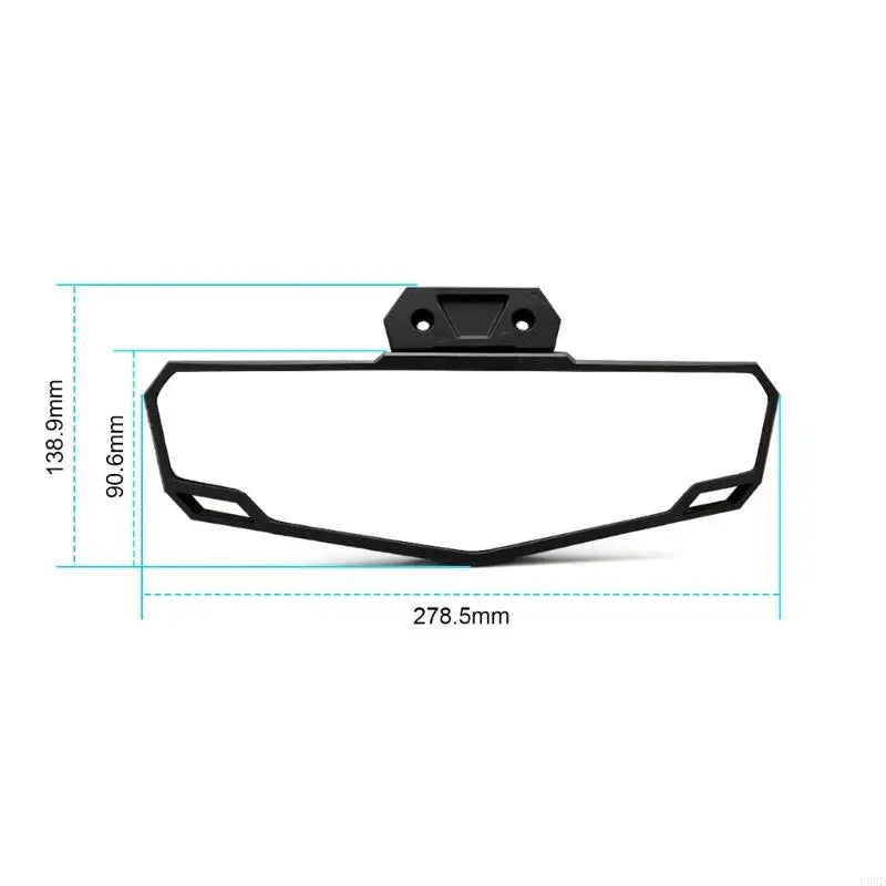 Safety-focused UTV rear view mirror with convex wide-angle design