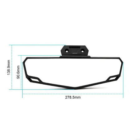 Safety-focused UTV rear view mirror with convex wide-angle design
