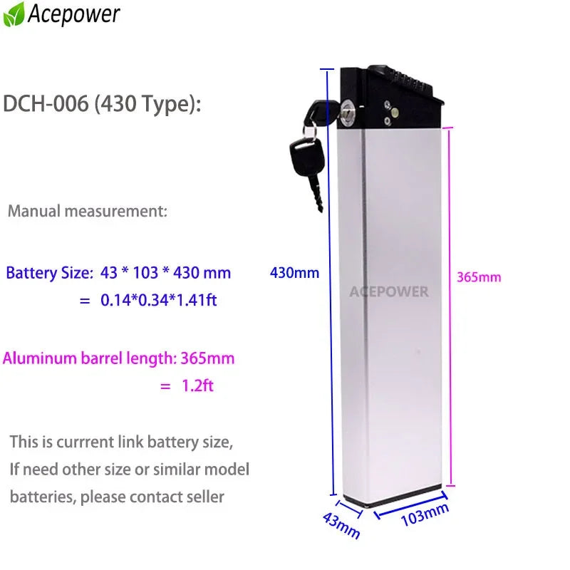 Samebike LO26 electric bike battery 14Ah