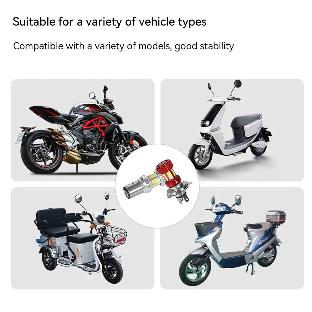 Universal 1Pc H4 BA20D Motorcycle LED Headlight Motorcycle Scooter Light Super Bright Light lamp Moto DRL Lights Aluminium Alloy