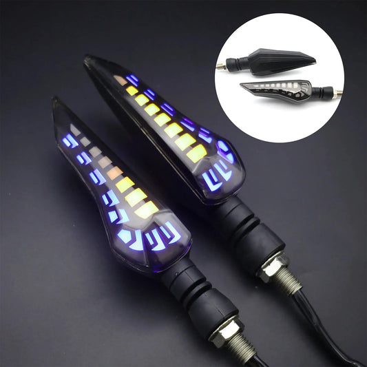 2Pcs Universal Motorcycle LED Turn Signal Light ABS Flowing Indicator Lamp Running Blinker Brake Light For Yamaha Honda Suzuki