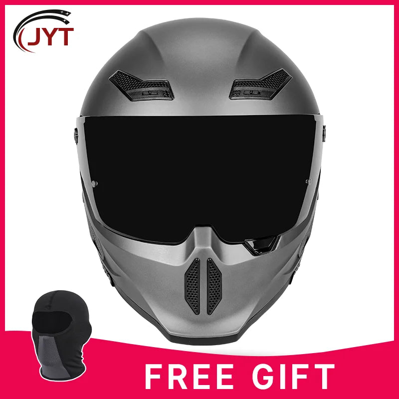 Motorcycle helmet matte black with reserved Bluetooth slot DOT certified sun protection breathable Metallic Grey B CHINA