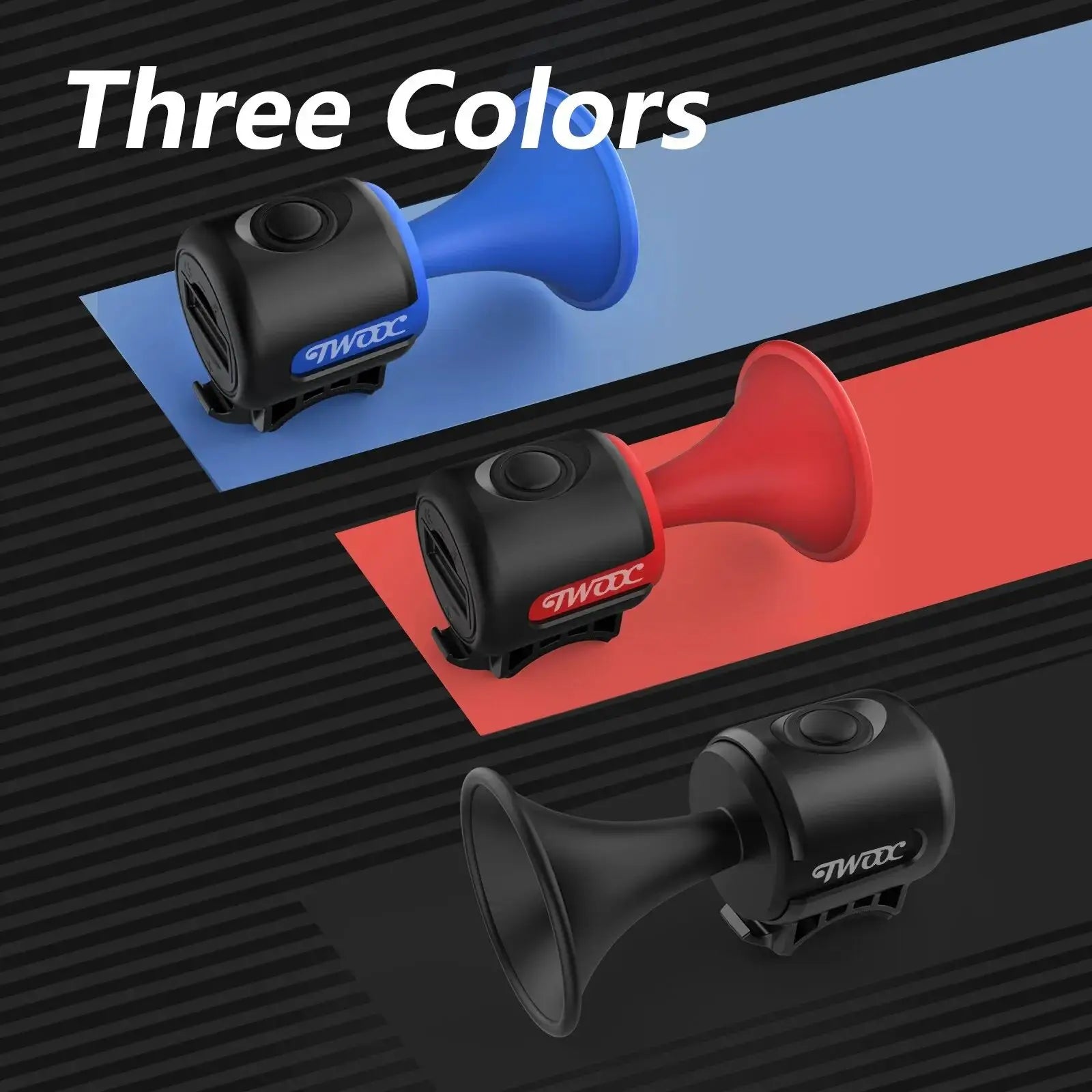 TWOOC Bicycle Electronic Horn, Loud Warning Sound, CR2032 Battery, 120dB, IPX4 Waterproof, Suitable for Road and Mountain Bike