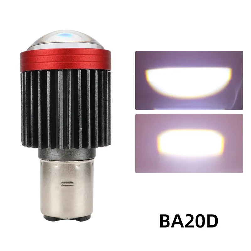 H4 LED H6 BA20D LED Motorcycle Headlight Bulbs CSP Lens White Yellow Hi Lo Beam Fog Light Scooter Motorbike Lamp Accessories