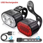 BUCKLOS Bike Light Set Front and Rear Lights Led Bicycle Lamp USB Rechargeable Cycling Flashlight for Road MTB Bicycle Lantern 2LED SET