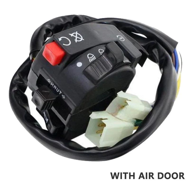 Motorcycle Electric Start Switch Horn Turn Signals Indicator Switch Far Near Light Button For ATV Etc With air door