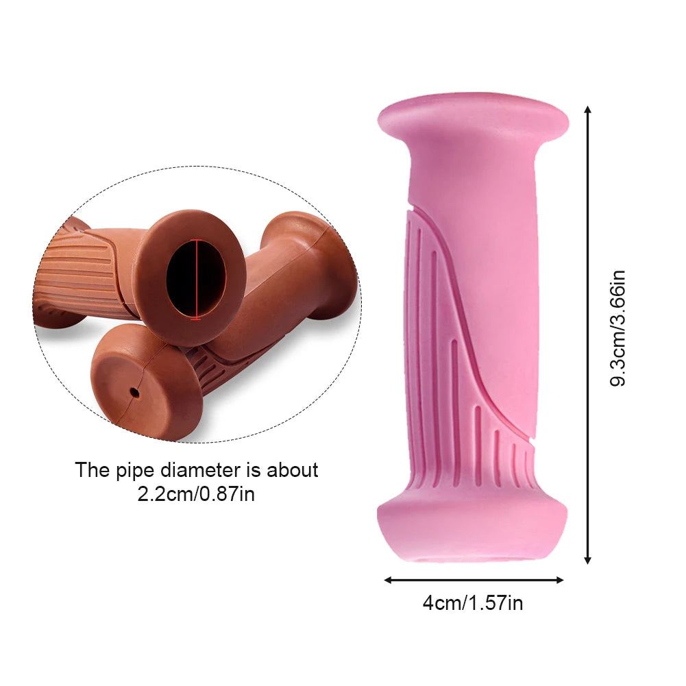 2Pcs Rubber Grip Handle Bike Handlebar Grips Cover - Anti-skid Bicycle Grips for Kids