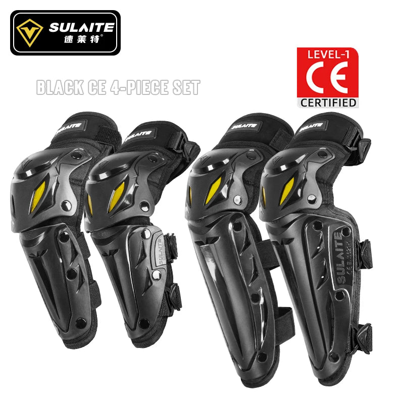 SULAITE Motorcycle Knee Guards - Adjustable Mountain Bike Shin Pads for Adults