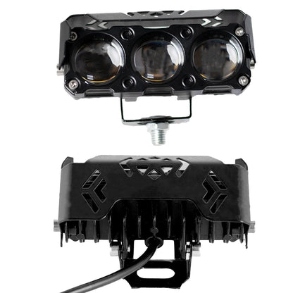 LED Motorcycle Spotlight Work Lamps Dual Color Hi/Low Beam Fog Light For Cars, SUVs, UTVs, Trucks, 12V, Mini Lens, Driving Light