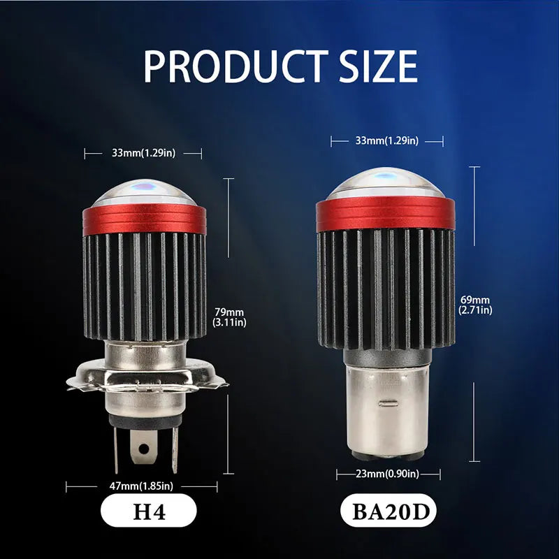 H4 LED H6 BA20D LED Motorcycle Headlight Bulbs CSP Lens White Yellow Hi Lo Beam Fog Light Scooter Motorbike Lamp Accessories