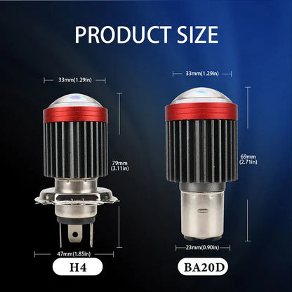 H4 LED H6 BA20D LED Motorcycle Headlight Bulbs CSP Lens White Yellow Hi Lo Beam Fog Light Scooter Motorbike Lamp Accessories