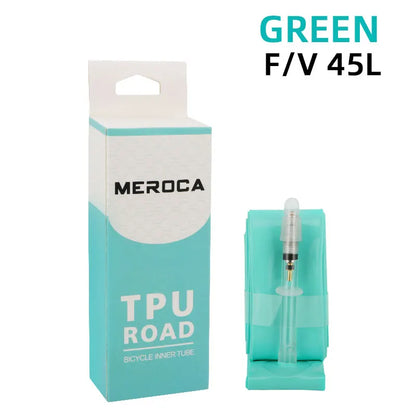 MEROCA Road Bike TPU Inner Tube 700x23-32C FV 45L/65L/80L Ultra-light Road Bicycle Inner Tube Presta Valve 700c Green FV 45L 23-35C China