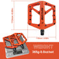 BUCKLOS Bicycle Pedal Nylon Mountain Bike Pedal Widen Road Bicycle Pedals Non-slip MTB Pedals for AM BMX Folding Bike Orange