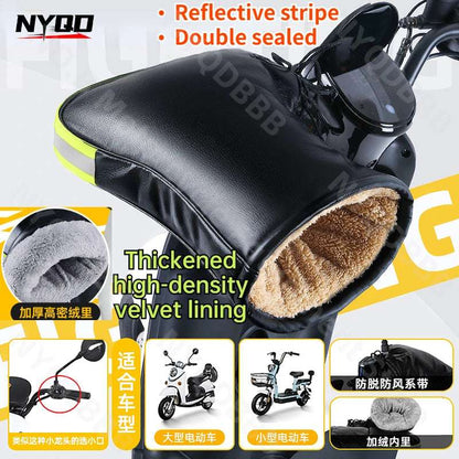 Handle Cover Electric Motorcycle Winter Warm Gloves Windproof Thick Cotton Handguard Handlebar Cover