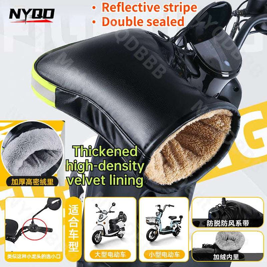 Handle Cover Electric Motorcycle Winter Warm Gloves Windproof Thick Cotton Handguard Handlebar Cover