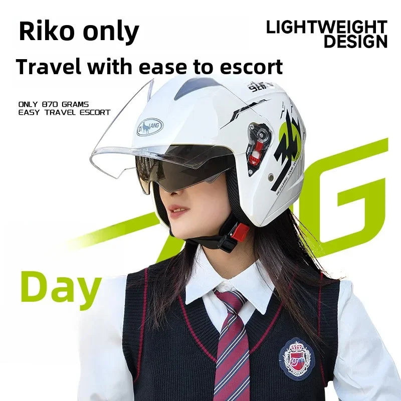 helmet motorcycle winter warm women's winter men's double mirror four-season helmet