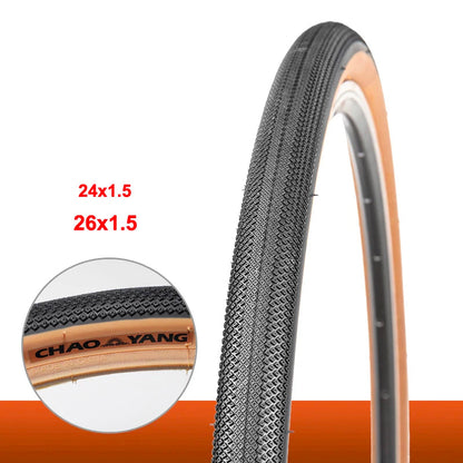Chaoyang bicycle tire 24x1.5 26x1.5 road mountain bike tires gravel cycling wire type yellow edge ultralight