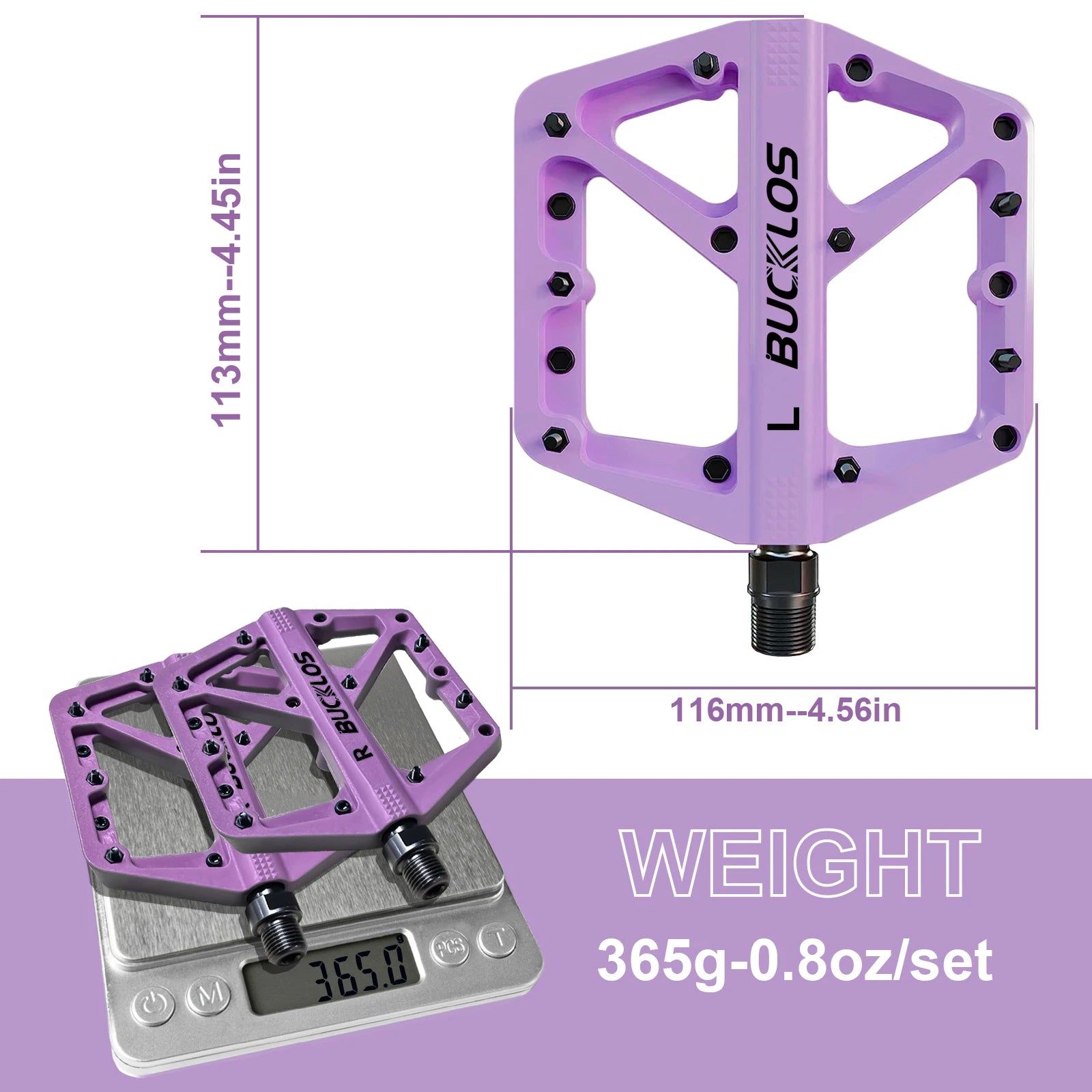 BUCKLOS Bicycle Pedal Nylon Mountain Bike Pedal Widen Road Bicycle Pedals Non-slip MTB Pedals for AM BMX Folding Bike