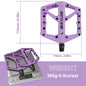 BUCKLOS Bicycle Pedal Nylon Mountain Bike Pedal Widen Road Bicycle Pedals Non-slip MTB Pedals for AM BMX Folding Bike Light Purple
