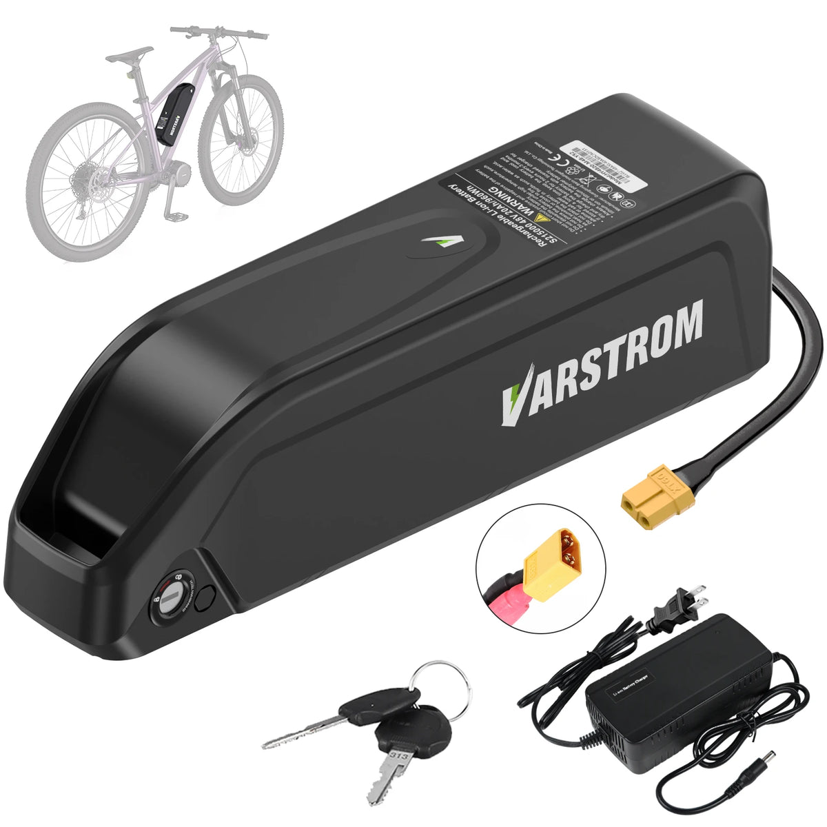Varstrom Hailong Yingwu 48V/52V downtube lithium e-bike battery pack