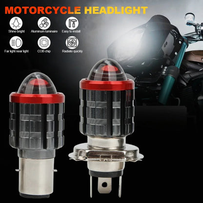 High-brightness H4 LED Motorcycle H6 LED Moto Motorcycle Headlight White Yellow Bulbs Lens High Low Beam Lamp Motorbike Lamp