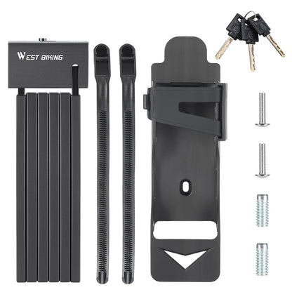 WEST BIKING Foldable Bike Lock 3 Key Strong Security Anti-theft Bicycle Lock Heavy Duty Chain Cable Padlock Motorcycle Lock