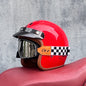 Motorcycle Half Open Face Four Seasons Universal Semi-open Motocross Helmet Red Happy SW