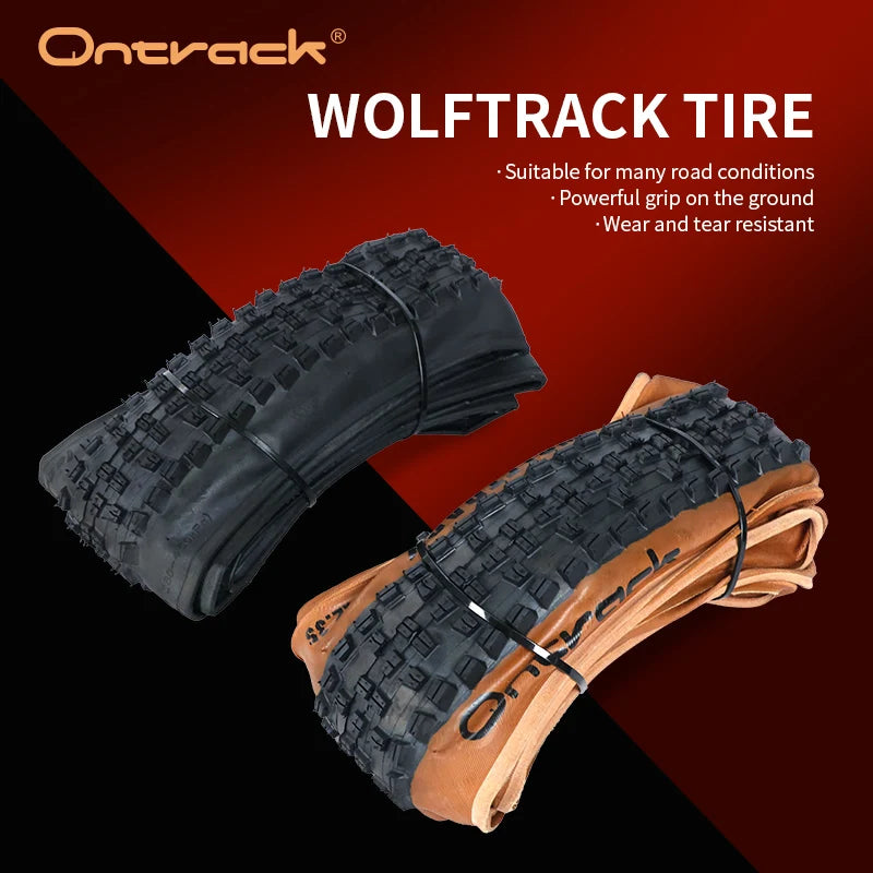 ONTRACK Wolf Track MTB Tire 27.5/29x2.35 Foldable Black & Brown Wall