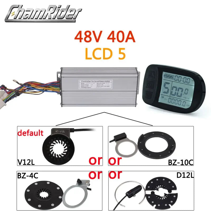 Ebike KT Controller Kit Dual Mode Sinewave LCD5 Display PAS 36V 48V 52V 250W 500W 1000W 1500W 22A Electric Bike Accessories