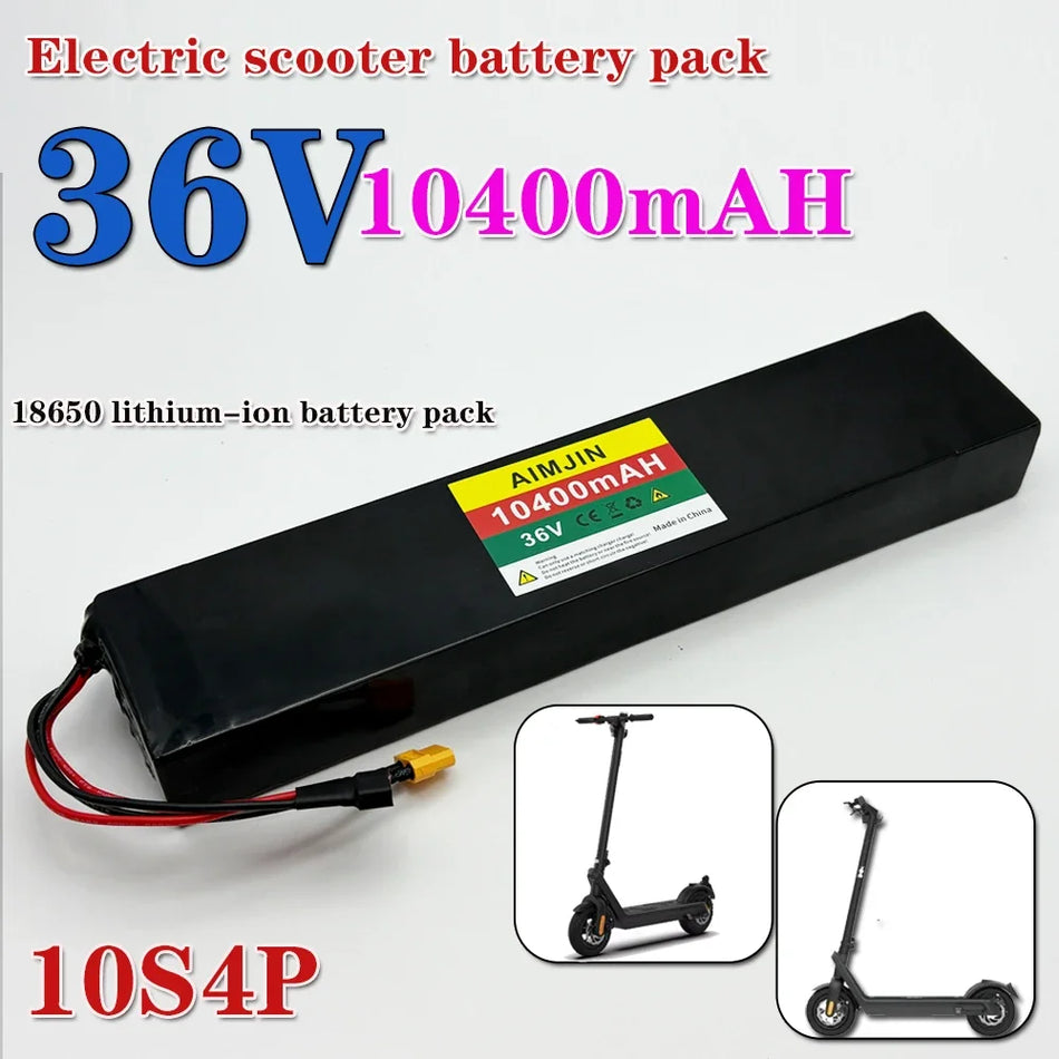 36V 10400mAh 10S4P Electric Scooter Lithium Battery Pack (18650 Cells, 750W-1000W Motor Support with BMS)